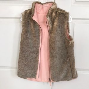 Reversible faux fur vest